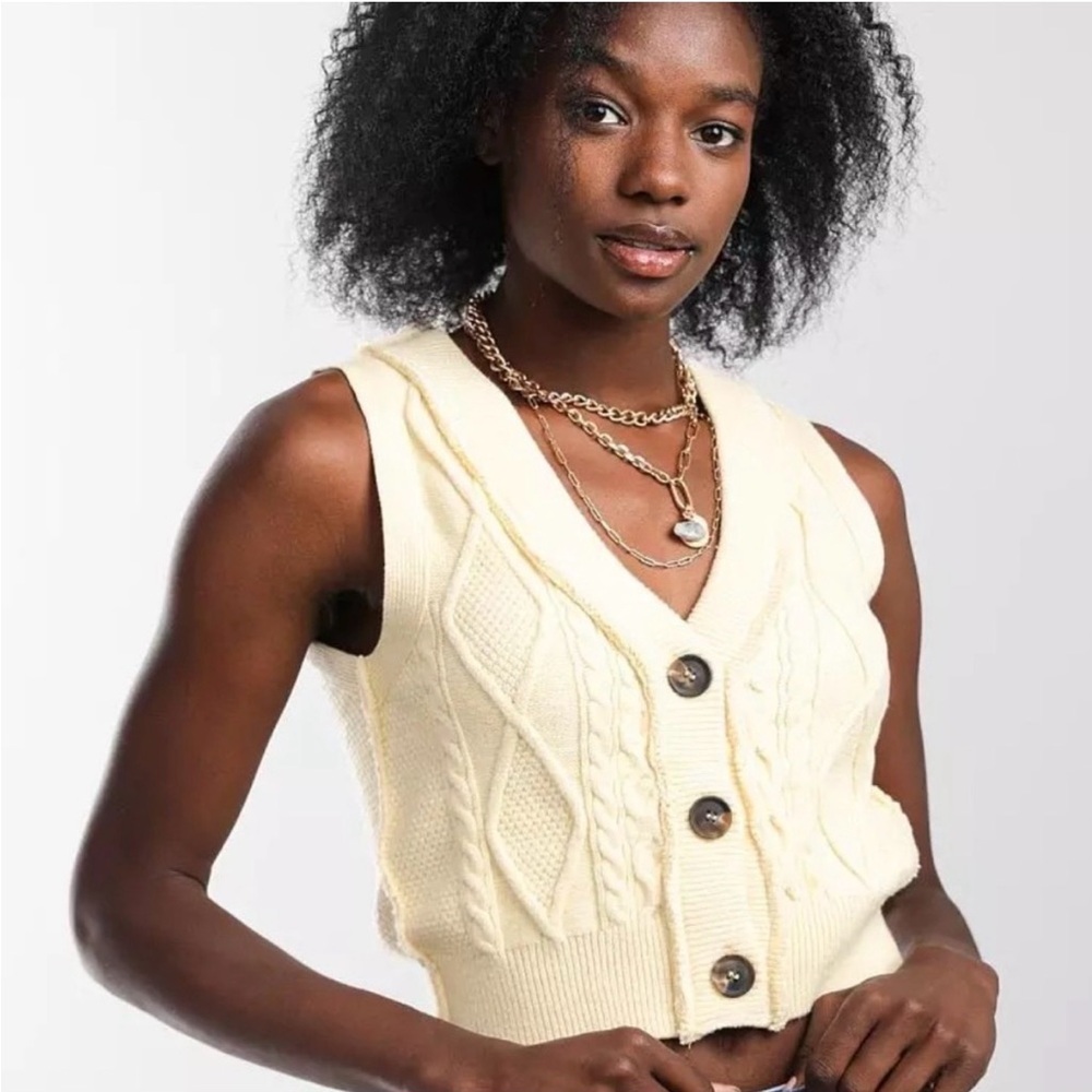 Free People Denson Cropped Sweater Vest